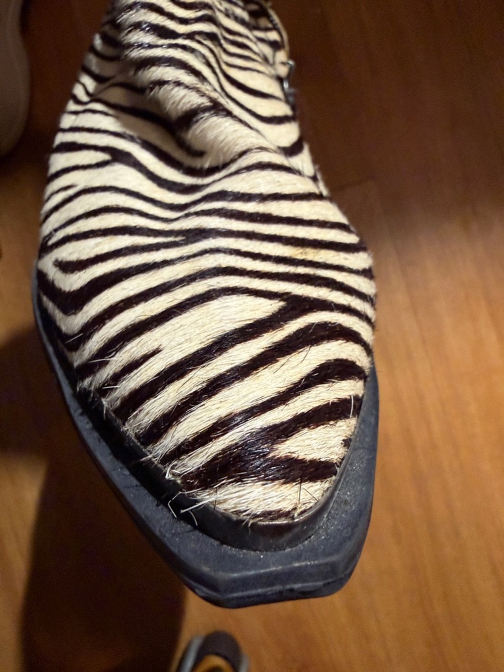 dingo Zebra-Print Ankle Boot - Black & White - Picture 8 of 8